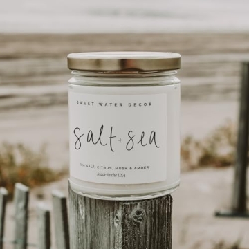 Sweet Water Decor Salt and Sea Candle - Beach Scented Soy Candle