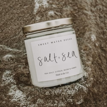 Sweet Water Decor Salt and Sea Candle - Beach Scented Soy Candle