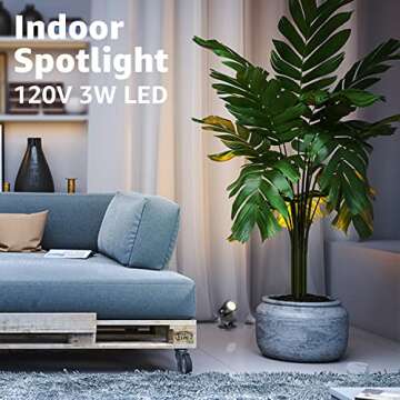 SUNVIE 2 Pack LED Spot Lights Indoor for Plants Uplights Lamp Accent Lighting Decor 120V Warm White ...
