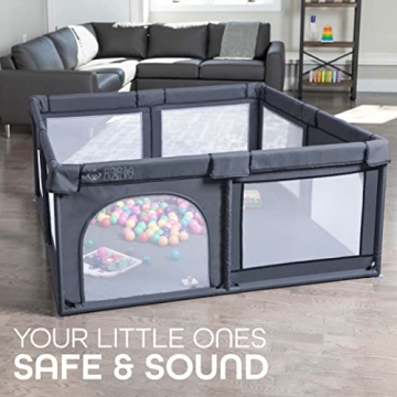 Baby Playpen 60x60in with Breathable Mesh - Portable Safety Play Yard