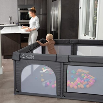 Baby Playpen 60x60in with Breathable Mesh - Portable Safety Play Yard