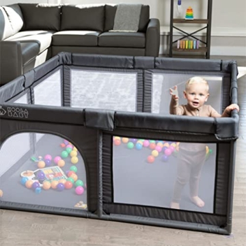 Baby Playpen 60x60in with Breathable Mesh - Portable Safety Play Yard