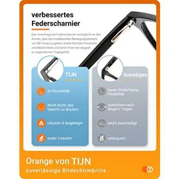 TIJN Blue Light Blocking Glasses for Women Men Clear Frame Square Nerd Eyeglasses Anti Blue Ray Computer Screen Glasses