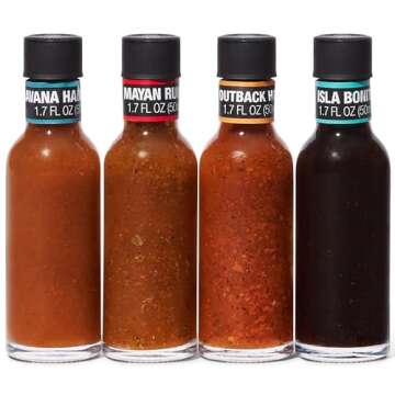 Thoughtfully Gourmet Global Hot Sauces Tour Gift Set: 4 Unique Flavors for Spice Aficionados