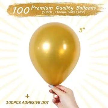 Metallic Gold Balloons 5 Inch 100 Pack, JOGAMS Gold Chrome Balloons for Birthday Party Wedding Baby Shower Festival Anniversary Decorations