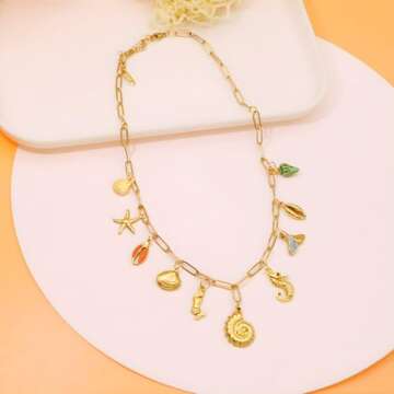 Elegant iSPECIAL Gold Charm Necklace for Women 18K