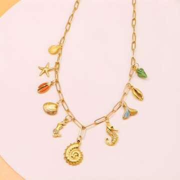 Elegant iSPECIAL Gold Charm Necklace for Women 18K