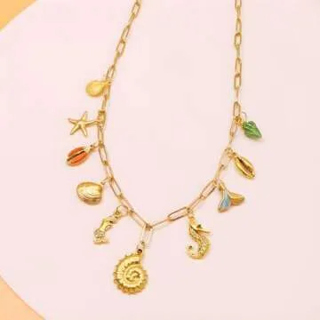 Elegant iSPECIAL Gold Charm Necklace for Women 18K