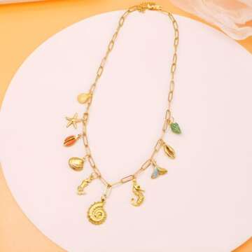 Elegant iSPECIAL Gold Charm Necklace for Women 18K