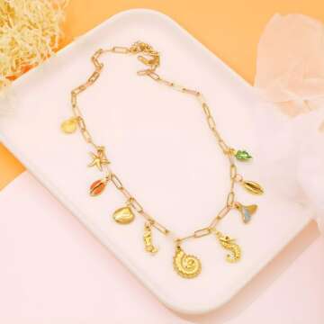 Elegant iSPECIAL Gold Charm Necklace for Women 18K