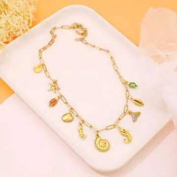 Elegant iSPECIAL Gold Charm Necklace for Women 18K