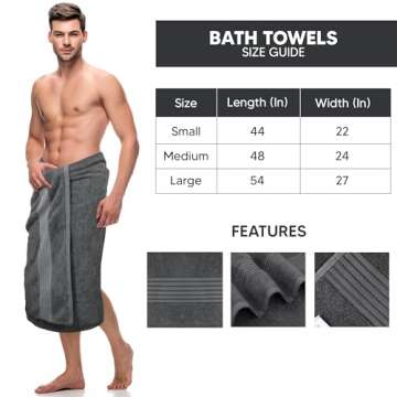 Utopia Towels 4 Pack Bath Towels Set, (27 x 54 Inches) 100% Ring Spun Cotton, Quick Dry, Highly Absorbent, Soft Feel Towels, Perfect for Daily Use (Grey)