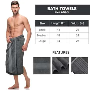 Utopia Towels 4 Pack Bath Towels Set, (27 x 54 Inches) 100% Ring Spun Cotton, Quick Dry, Highly Absorbent, Soft Feel Towels, Perfect for Daily Use (Grey)