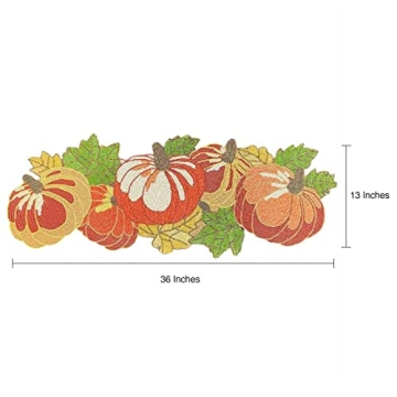 Decozen Beaded Fall Table Runner for Autumn Decor