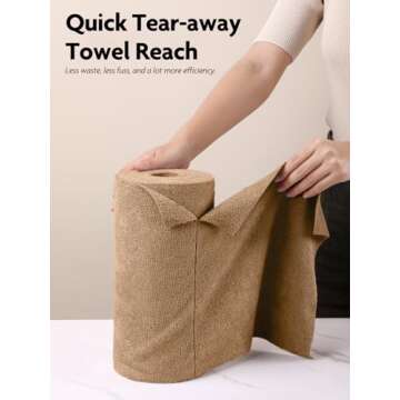 Fantasticlean Microfiber Cleaning Cloth Roll -60 Pack, Tear Away Microfiber Towels, 12" x 12", Reusa...