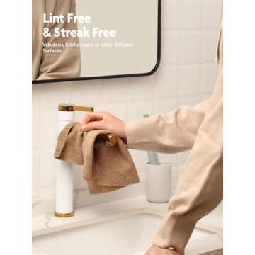 Fantasticlean Microfiber Cleaning Cloth Roll -60 Pack, Tear Away Microfiber Towels, 12" x 12", Reusable, Washable, Scratch Free, Ultra Absorbent Dish Rags for Car, Home, Garage or Shop (Beige & Tan)