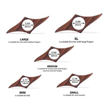 TILISMA Book Page Holder – Handmade Natural Walnut Thumb Bookmark - Novel Reading Accessories Gifts for Readers, Book Lovers Gifts, Bookworm Gifts, Literary Gifts - Book Accessories (Large - 0.94")