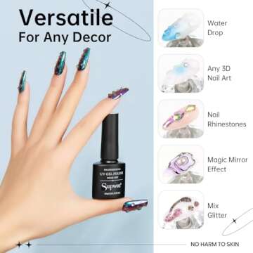 SUPWEE Clear 3D Nail Gel Sculpting Gel for Nail Art, Water Droplet Gel Nail Polish and Nail Rhinesto...