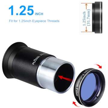 Celticbird 1.25 Inch Light Pollution Filter for Telescope Perfect for Deep Sky Visual Astronomical Photography Metal Frame Optical Glass