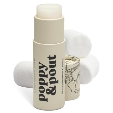 Poppy & Pout Marshmallow Creme Jumbo Lip Balm | All Natural Moisturizer | Hydrates with Beeswax and ...