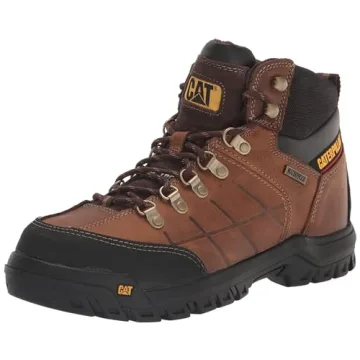 Cat Footwear Men's Waterproof Steel Toe Work Boot - Real Brown, Size 9 Wide