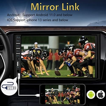 Naifay Double Din Car Stereo with Carplay and Android Auto