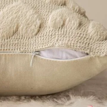 MIULEE Beige Valentine's Pillow Covers 18x18 Inch - Set of 2