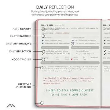 Best Daily Journal for Men & Women for Mindfulness, Productivity, Happiness & Self Care | Gratitude Journal, Affirmation Journal, Positivity Journal, Manifestation Journal, Self-Care Journal, Habit Tracker & Daily Journal with Prompts (Pink)