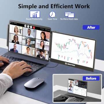 Maxfree S1 Laptop Screen Extender - 14'' Laptop Monitor Extender Dual Screen Plug & Play, 1080P FHD ...