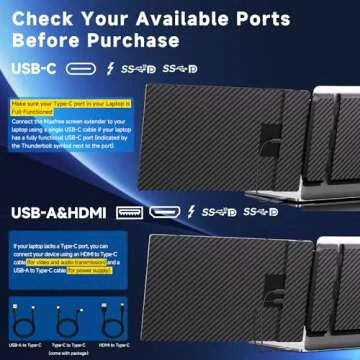 Maxfree S1 Laptop Screen Extender - 14'' Laptop Monitor Extender Dual Screen Plug & Play, 1080P FHD Portable Monitor for 13-17'' Laptops, Compatible with macOS/Windows/Dex/Android/Switch/PS5