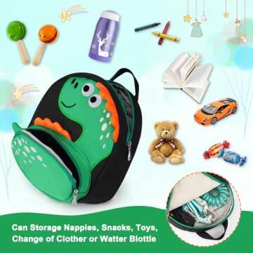 Accmor Toddler Backpack Harness with Safety Leash, Cute Dinosaur Harnesses with Kids Anti Lost Wrist...