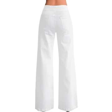 Roswear Women's Wide Leg High Waisted Stretch Baggy Jeans - Comfort Meets Style!