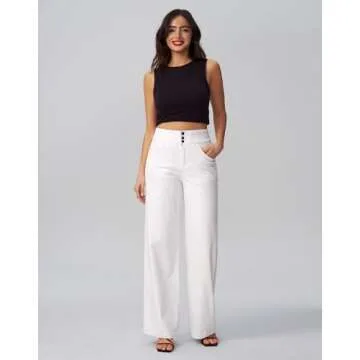 Roswear Women's Stylish Wide Leg High Waisted Jeans