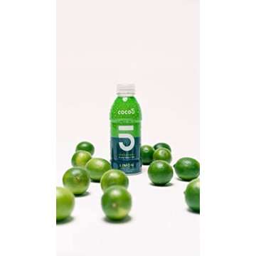 COCO5 Clean Sports Hydration Limon Flavor | 100% Natural | 50% Less Sugar | Nothing Artificial | Non-GMO | Gluten Free | Developed by Pro Trainers for Pro Athletes | 16.9 Ounce (Pack of 12)