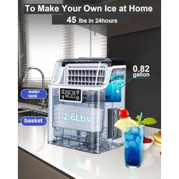 Kndko Ice Maker: 45Lbs/Day & Self-Cleaning Feature