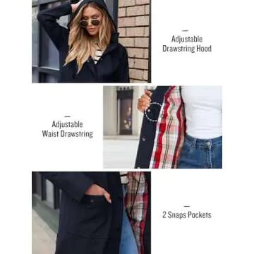 SaphiRose Waterproof Rain Jacket for Women Lightweight Raincoat