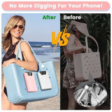 OUTXE 2 Pack Bogg Bag Phone Holder Compatible with All Bogg Bags, Silicone Cell Phone Holder Accesso...