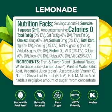 Stur Liquid Water Enhancer | Lemonade | Naturally Sweetened | High in Vitamin C & Antioxidants | Sugar Free | Zero Calories | Keto | Vegan | 5 Bottles, Makes 120 Drinks