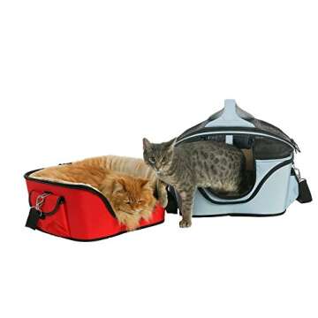 One for Pets Deluxe Cozy Dog Cat Carrier, Large, Red
