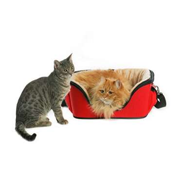 One for Pets Deluxe Cozy Dog Cat Carrier, Large, Red