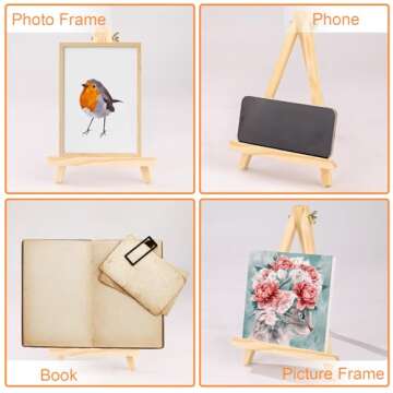 ESRICH 16 Pack 9 Inch Wood Easels, Easel Stand for Painting Canvases, Art and Crafts, Tripod, Painting Party Easel, Kids Student Tabletop Easels for Painting, Portable Canvas Photo Picture Sign Holder