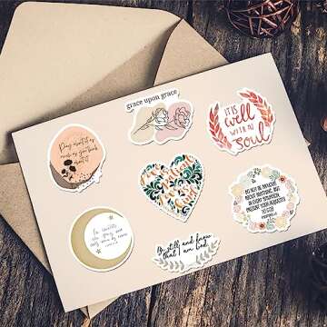 VGZZ Bible Stickers - 100PCS Jesus Scripture Stickers, Verse Journaling Supplies, Adults Decals for Water Bottles