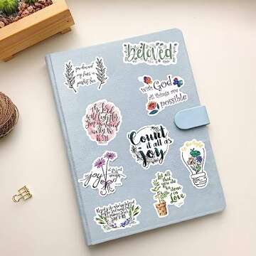 VGZZ Bible Stickers - 100PCS Jesus Scripture Stickers, Verse Journaling Supplies, Adults Decals for Water Bottles