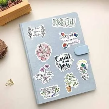 VGZZ Bible Stickers - 100PCS Jesus Scripture Stickers, Verse Journaling Supplies, Adults Decals for Water Bottles