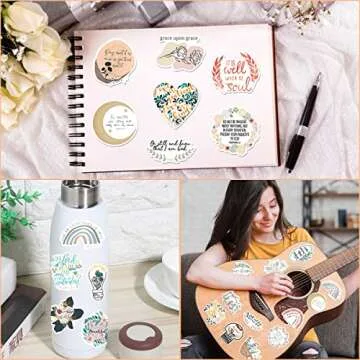 VGZZ Bible Stickers - 100PCS Jesus Scripture Stickers, Verse Journaling Supplies, Adults Decals for Water Bottles