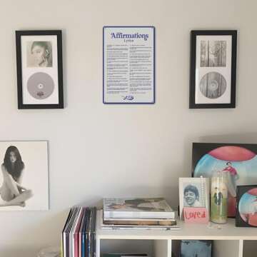 Affirmations Positive Lyrics Sign for Music Lovers 8X12