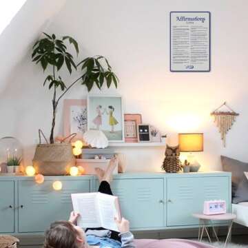 Affirmations Positive Lyrics Sign for Music Lovers 8X12