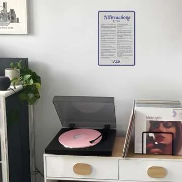 Affirmations Positive Lyrics Sign for Music Lovers 8X12