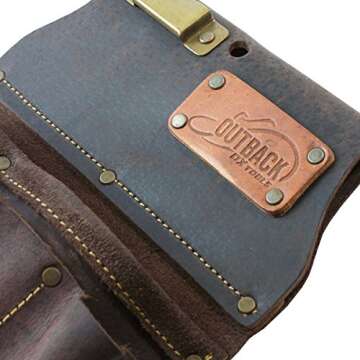 Ox Pro 12-Pocket Drywall Tool Pouch and 3" Tool Belt - Heavy Duty Top Grain Oiled Saddle Leather