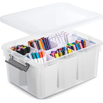 Citylife 17 QT Plastic Storage Bin | Stackable & Durable Organization Solution